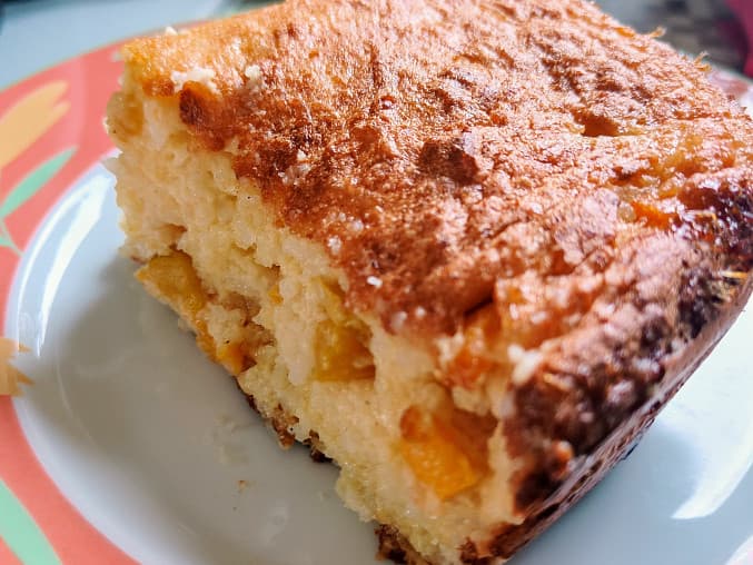 Rýžový nákyp s broskvemi